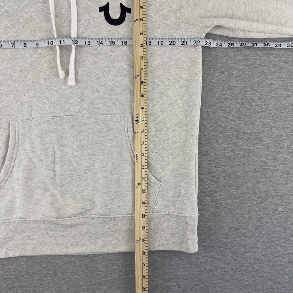 True Religion Men's Gray Pullover Hoodie Sweatshirt Size XL Logo - Picture 4 of 8